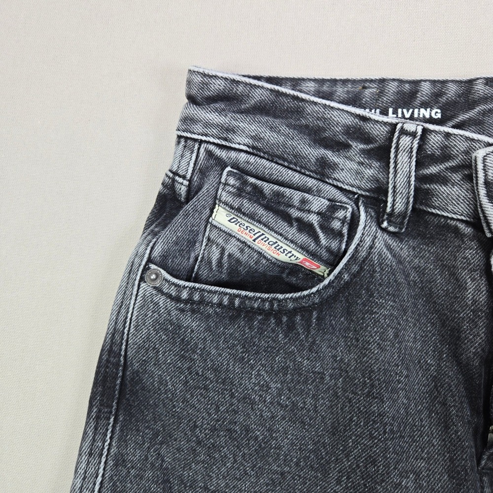 Diesel Jeans 1994 Slim High Straight Acid Wash Gray Womens Size 25 L32 - Picture 6 of 16